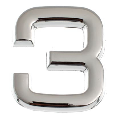 Número 3 para Apartamento ABS 39mm Prata Bemfixa